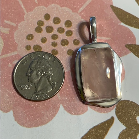 Sterling silver, rose quartz pendant - Picture 8 of 10